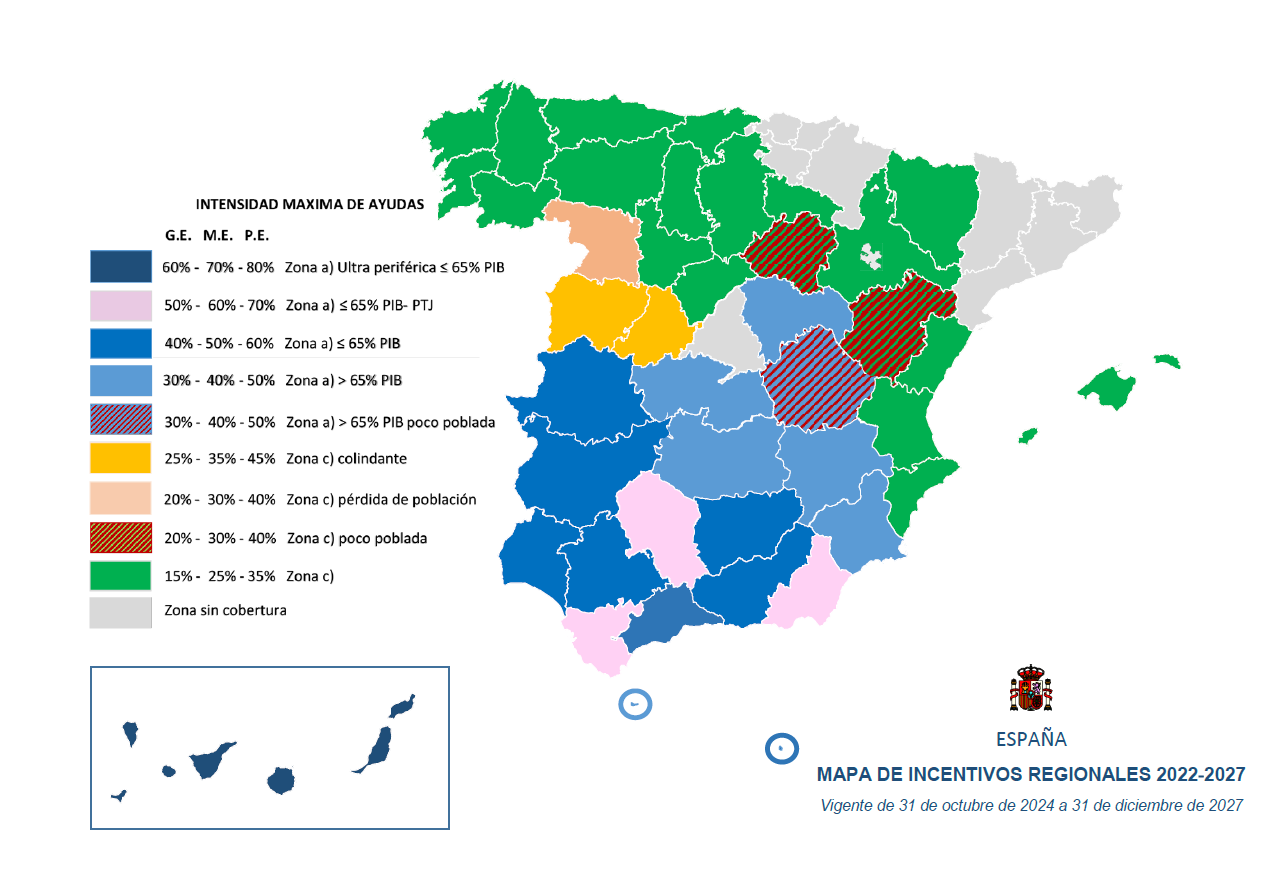 Mapa de Incentivos Regionales 2022-2027